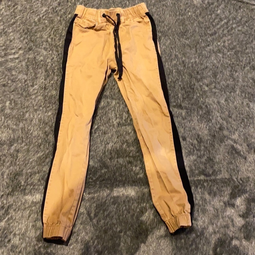 Bluenotes denim khaki black trim boys slim joggers pants Sz  XS